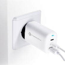Заредете изображение във визуализатора на галерията – Travel charger forcell gan 65w with 2x usb type c socket, 1x usb a  - 3a with pd and quick charge 4.0 function
