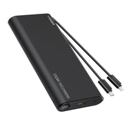 Външна батерия Veger TCE130 (W2503) PD 130W 25000 mAh с вградени кабели Type C / Lightning - черна