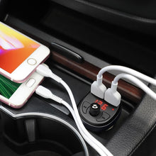 Заредете изображение във визуализатора на галерията – HOCO зарядно за кола 2 x USB A + предавател FM BT E41 черно
