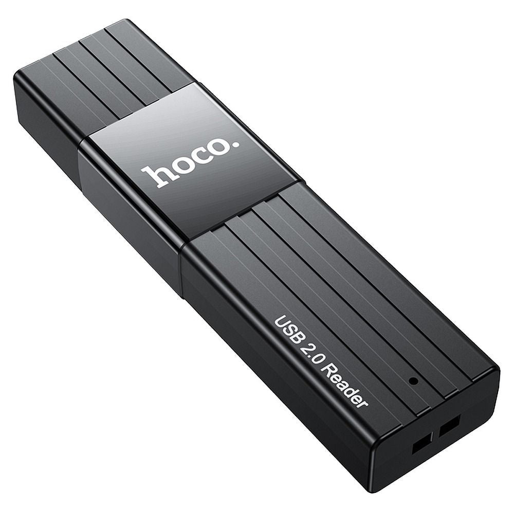 HOCO четец на карти 2в1 USB A 2.0 HB20 черен