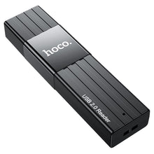 Заредете изображение във визуализатора на галерията – HOCO четец на карти 2в1 USB A 3.0 HB20 черен
