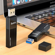 Заредете изображение във визуализатора на галерията – HOCO четец на карти 2в1 USB A 3.0 HB20 черен
