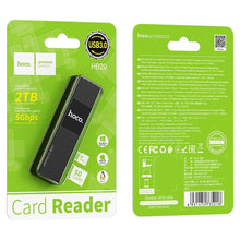 Заредете изображение във визуализатора на галерията – HOCO четец на карти 2в1 USB A 3.0 HB20 черен
