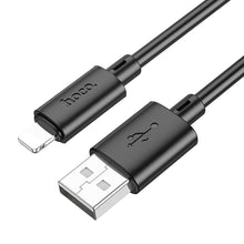Заредете изображение във визуализатора на галерията – Кабел Hoco USB A to Lightning 2,4A X88 1 m черен
