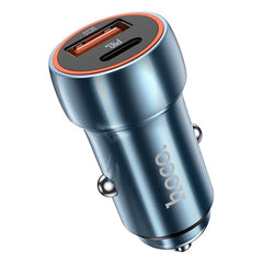 HOCO зарядно за кола USB A + Type C PD QC3.0 3A 20W Z46A сапфирено синьо