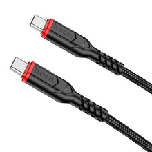 Заредете изображение във визуализатора на галерията – Кабел Hoco Type C to Type C PD QC 3A 60W X59 1 m черен
