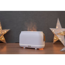 Заредете изображение във визуализатора на галерията – Colorful flame aromatherapy machine / humidifier / diffuser Art Deco model HZ005 white
