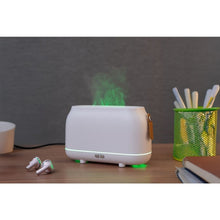 Заредете изображение във визуализатора на галерията – Colorful flame aromatherapy machine / humidifier / diffuser Art Deco model HZ005 white
