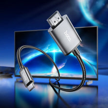 Заредете изображение във визуализатора на галерията – Кабел Hoco Type C to HDMI 4K 30Hz UA27 2 m metal сив

