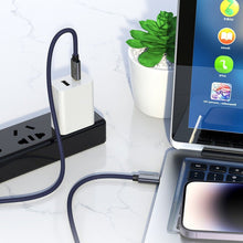 Заредете изображение във визуализатора на галерията – Кабел Hoco Type C to Type C PD QC3.0 5A 240W U134 1,8 m сив
