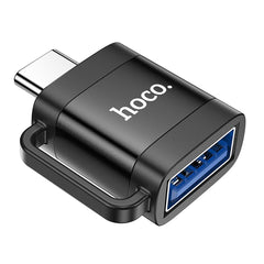 HOCO адаптер OTG Type C (мъжки) към USB A (женски) 3A UA31C черен