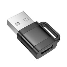 Заредете изображение във визуализатора на галерията – HOCO адаптер OTG USB A (мъжки) към Type C (женски) 3A UA31D черен
