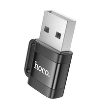 Заредете изображение във визуализатора на галерията – HOCO адаптер OTG USB A (мъжки) към Type C (женски) 3A UA31D черен
