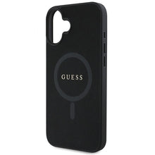 Заредете изображение във визуализатора на галерията – Оригинален гръб GUESS за IPHONE 16 Plus compatible with MagSafe GUHMP16MPSAHMCK (PU Saffiano Classic Logo) черен
