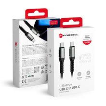 Заредете изображение във визуализатора на галерията – FORCELL F-ENERGY C263 cable Type C to Type C QC4.0 PD 5A 240W Cafule 2 m black

