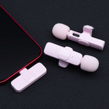 Заредете изображение във визуализатора на галерията – Wireless lavalier microphone Lightning double (2 in set) K1 pink
