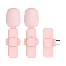 Заредете изображение във визуализатора на галерията – Wireless lavalier microphone Type C double (2 in set) K1 pink
