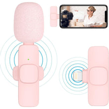 Заредете изображение във визуализатора на галерията – Wireless lavalier microphone Type C double (2 in set) K1 pink
