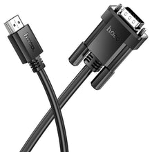 Заредете изображение във визуализатора на галерията – Кабел Hoco HDMI (male) to VGA (male) HD 1080p US12 2 m черен
