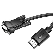 Заредете изображение във визуализатора на галерията – Кабел Hoco HDMI (male) to VGA (male) HD 1080p US12 2 m черен
