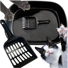 Заредете изображение във визуализатора на галерията – Cat litter box with scoop RC-K-849 black
