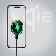 Заредете изображение във визуализатора на галерията – FORCELL F-ENERGY Smart Charge Qi2 15W wireless charger with 150cm detachable cable compatible with MagSafe silver
