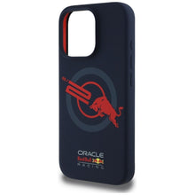 Заредете изображение във визуализатора на галерията – RED BULL case for IPHONE 16 Pro compatible with MagSafe RBHMP16L24SIOLVR (Silicone ORBR20 Logo Red Lining) navy
