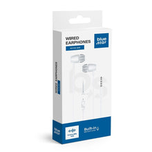 Заредете изображение във визуализатора на галерията – BLUE STAR wire earphones Jack 3,5 mm with microphone PA-E67 1,2 m white

