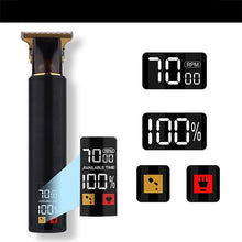 Заредете изображение във визуализатора на галерията – Hair clipper with display LED and replacable combs T9 black
