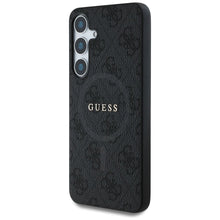 Заредете изображение във визуализатора на галерията – Оригинален гръб GUESS за SAMSUNG S25 Plus GUHMS25MG4GFRK (Magnetic PU 4G Ring Classic Logo) черен
