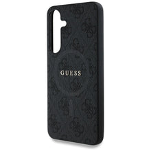 Заредете изображение във визуализатора на галерията – Оригинален гръб GUESS за SAMSUNG S25 Plus GUHMS25MG4GFRK (Magnetic PU 4G Ring Classic Logo) черен
