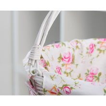 Заредете изображение във визуализатора на галерията – Willow basket with printing fabric FSBKT-037-1 white
