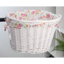 Заредете изображение във визуализатора на галерията – Willow basket with printing fabric FSBKT-037-1 white
