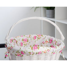 Заредете изображение във визуализатора на галерията – Willow basket with printing fabric FSBKT-037-1 white
