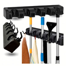 Заредете изображение във визуализатора на галерията – Wall-mounted broom mop holder screwed RC-K-1355 black
