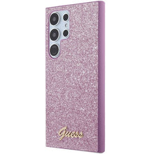 Заредете изображение във визуализатора на галерията – Оригинален гръб GUESS за SAMSUNG S24 Ultra GUHCS24LHGGSHU (Glitter Script) лилав
