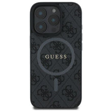 Заредете изображение във визуализатора на галерията – Оригинален гръб GUESS за IPHONE 16 Pro Max compatible with MagSafe GUHMP16XG4GFRK (PU 4G Ring Classic Logo) черен
