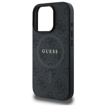 Заредете изображение във визуализатора на галерията – Оригинален гръб GUESS за IPHONE 16 Pro Max compatible with MagSafe GUHMP16XG4GFRK (PU 4G Ring Classic Logo) черен
