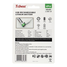 Заредете изображение във визуализатора на галерията – TCBEST rechargable battery R3 (AAA) 220 mAh with socket Type C + cable USB A to 4 x Type C 4 pcs
