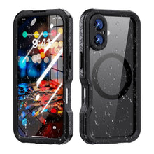 Заредете изображение във визуализатора на галерията – Waterproof case SHELLBOX GT compatible with MagSafe for IPHONE 16 black
