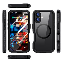 Заредете изображение във визуализатора на галерията – Waterproof case SHELLBOX GT compatible with MagSafe for IPHONE 16 black
