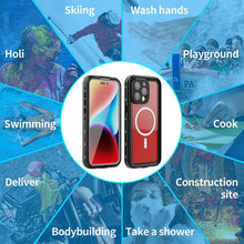 Заредете изображение във визуализатора на галерията – Waterproof case SHELLBOX DOT compatible with MagSafe for IPHONE 15 Pro Max black
