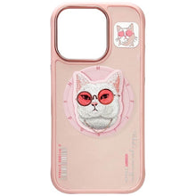 Заредете изображение във визуализатора на галерията – NIMMY case GLASSES COOL CAT compatible with MagSafe for IPHONE 16 Pro Max pink
