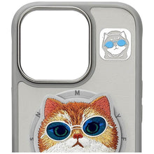 Заредете изображение във визуализатора на галерията – NIMMY case GLASSES COOL CAT compatible with MagSafe for IPHONE 16 Pro gray
