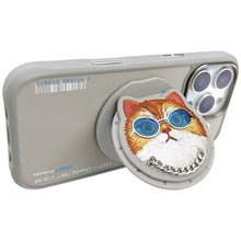 Заредете изображение във визуализатора на галерията – NIMMY case GLASSES COOL CAT compatible with MagSafe for IPHONE 16 Pro gray
