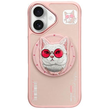 Заредете изображение във визуализатора на галерията – NIMMY case GLASSES COOL CAT compatible with MagSafe for IPHONE 16 pink
