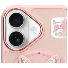 Заредете изображение във визуализатора на галерията – NIMMY case GLASSES COOL CAT compatible with MagSafe for IPHONE 16 pink
