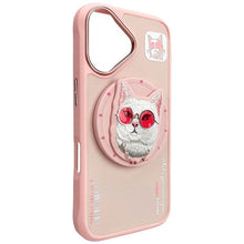 Заредете изображение във визуализатора на галерията – NIMMY case GLASSES COOL CAT compatible with MagSafe for IPHONE 16 pink
