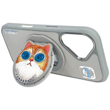 Заредете изображение във визуализатора на галерията – NIMMY case GLASSES COOL CAT compatible with MagSafe for IPHONE 16 gray
