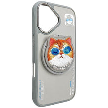 Заредете изображение във визуализатора на галерията – NIMMY case GLASSES COOL CAT compatible with MagSafe for IPHONE 16 gray
